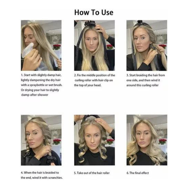 Rizadores De Cabello Diadema Con Rizos De Seda Sin Calor