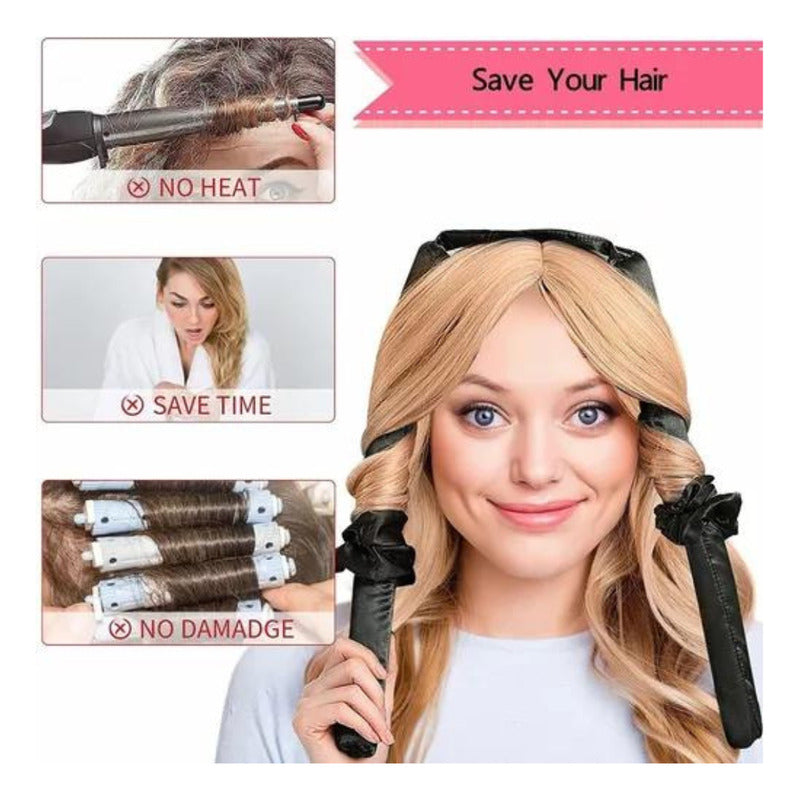 Rizadores De Cabello Diadema Con Rizos De Seda Sin Calor