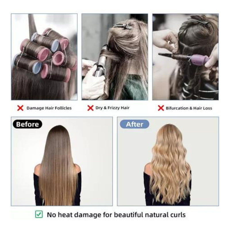 Rizadores De Cabello Diadema Con Rizos De Seda Sin Calor