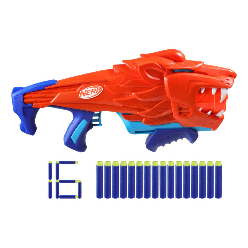 Nerf Junior Wild Lionfury, Lanzadardos Con 16 Dardos Nerf El Naranja